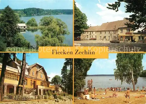 AK / Ansichtskarte Flecken_Zechlin Schwarzer See Strand Grosser Zechliner See Erholungsheim Eisenh?he Flecken_Zechlin
