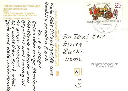 AK / Ansichtskarte Flecken_Zechlin Schwarzer See Strand Grosser Zechliner See Erholungsheim Eisenh?he Flecken_Zechlin