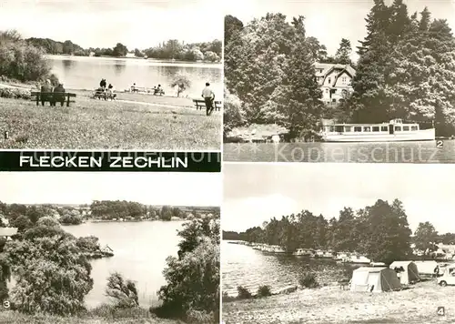 AK / Ansichtskarte Flecken_Zechlin Schwarzer See Grosser Zechliner See Erholungsheim Eisenh?he Wohnboote Flecken_Zechlin