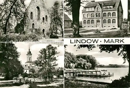 AK / Ansichtskarte Lindow_Mark Klosterruine Zentralschule Kirche Wutzsee Lindow Mark