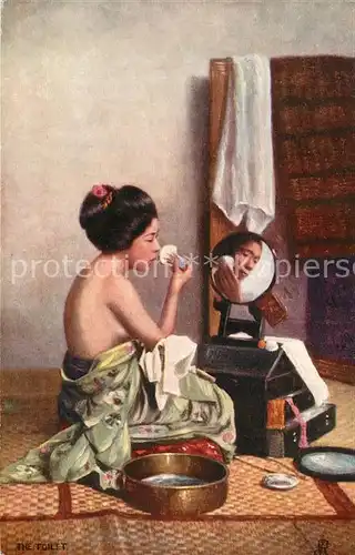 AK / Ansichtskarte Japan Frau beim Schminken Japan