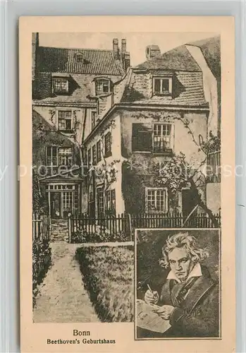 AK / Ansichtskarte Bonn_Rhein Beethoven s Geburtshaus Portrait Bonn_Rhein