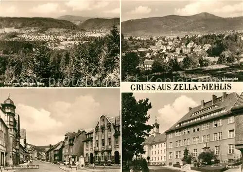 AK / Ansichtskarte Zella Mehlis Panorama Blick vom Spitzigen Berg Louis Anschuetz Strasse Postamt Zella Mehlis