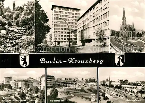AK / Ansichtskarte Kreuzberg_Berlin Rathaus Suedstern Kirche Mehringdamm Hallesches Tor Kreuzberg Berlin