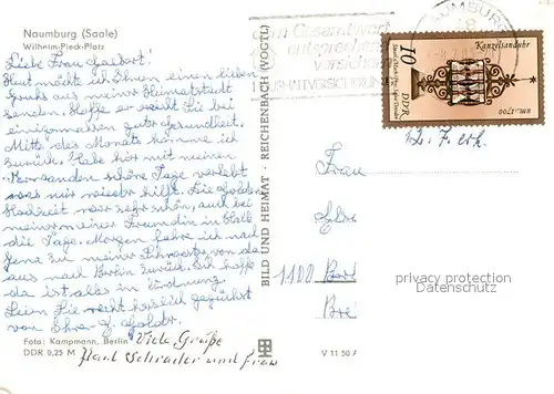 AK / Ansichtskarte Naumburg_Saale Wilhelm Pieck Platz Naumburg_Saale