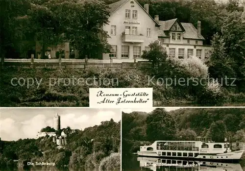 AK / Ansichtskarte Naumburg_Saale Restaurant Alter Felsenkeller Sch?nburg Motorschiff Freiheit Naumburg_Saale