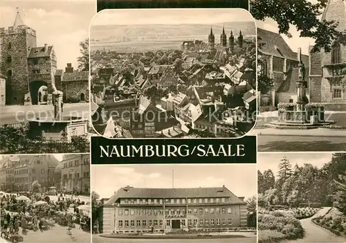 AK / Ansichtskarte Naumburg_Saale Fliegeraufnahme Brunnen Markt  Naumburg_Saale