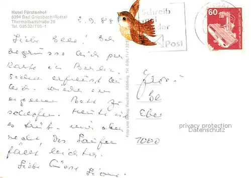 AK / Ansichtskarte Bad_Griesbach_Rottal Hotel F?rstenhof Schwimmbad Bad_Griesbach_Rottal