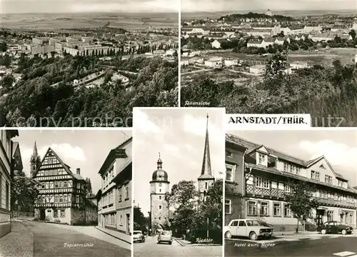 AK / Ansichtskarte Arnstadt_Ilm Fliegeraufnahmen Riedtor Papierm?hle Hotel zum Ritter Arnstadt_Ilm