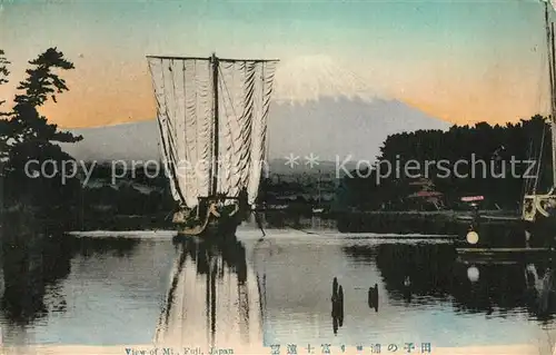 AK / Ansichtskarte Mount_Fuji Panorama Segelboot Mount_Fuji