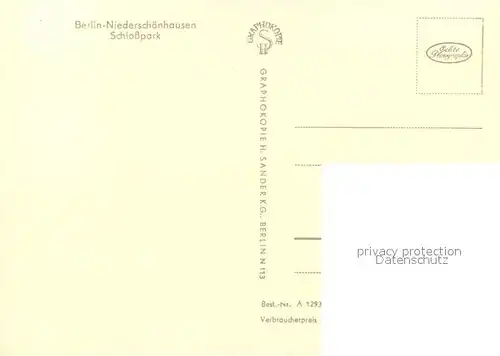 AK / Ansichtskarte Niederschoenhausen_Berlin Schlosspark Niederschoenhausen Berlin