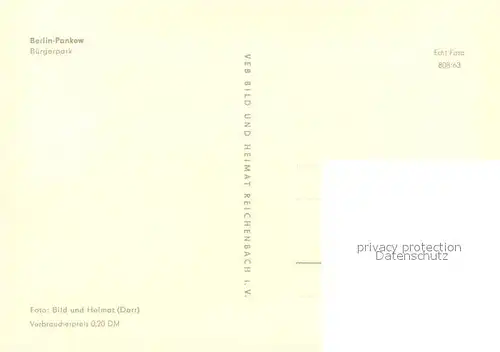 AK / Ansichtskarte Pankow Buergerpark Pankow