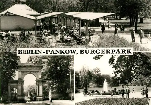 AK / Ansichtskarte Pankow Haupteingang Buergerpark Fontaene Gaststaette Pankow