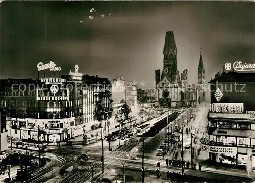 AK / Ansichtskarte Berlin Kurfuerstendamm Kaiser Wilhelm Gedaechtniskirche Nachtaufnahme Berlin