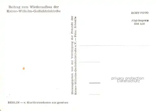 AK / Ansichtskarte Berlin Kurfuerstendamm Kaiser Wilhelm Gedaechtniskirche Nachtaufnahme Berlin