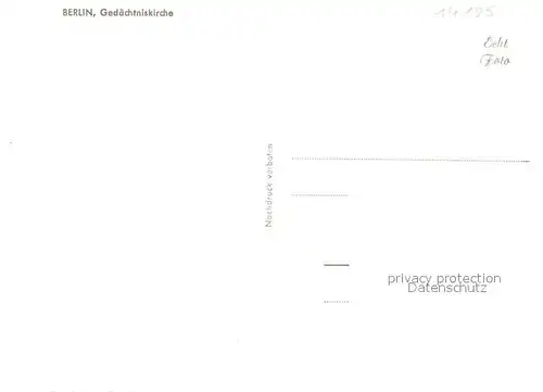 AK / Ansichtskarte Berlin Kaiser Wilhelm Gedaechtniskirche Berlin