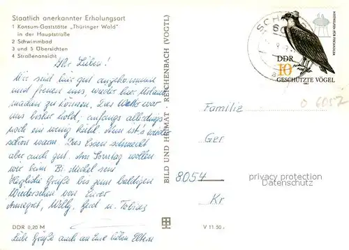 AK / Ansichtskarte Schwarza_Thueringer_Wald Konsum Gaststaette Schwimmbad Panorama Strassenpartie Schwarza_Thueringer_Wald