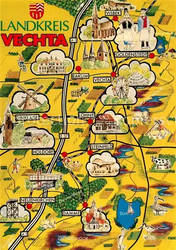 AK / Ansichtskarte Vechta Landkarte des Landkreises Vechta