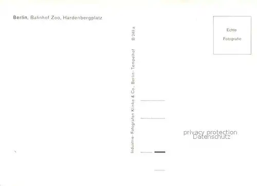AK / Ansichtskarte Berlin Bahnhof Zoo Hardenbergplatz Berlin