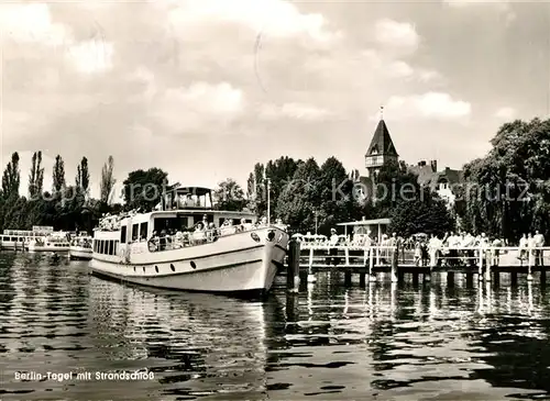 AK / Ansichtskarte Tegel Strandschloss Bootsanleger Fahrgastschiff Tegel