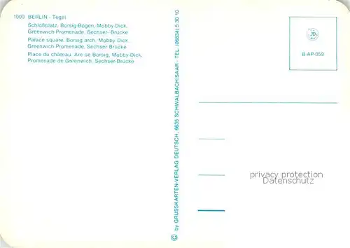 AK / Ansichtskarte Tegel Schlossplatz Borsigbogen Mobby Dick Greenwich Promenade Sechserbruecke Tegel