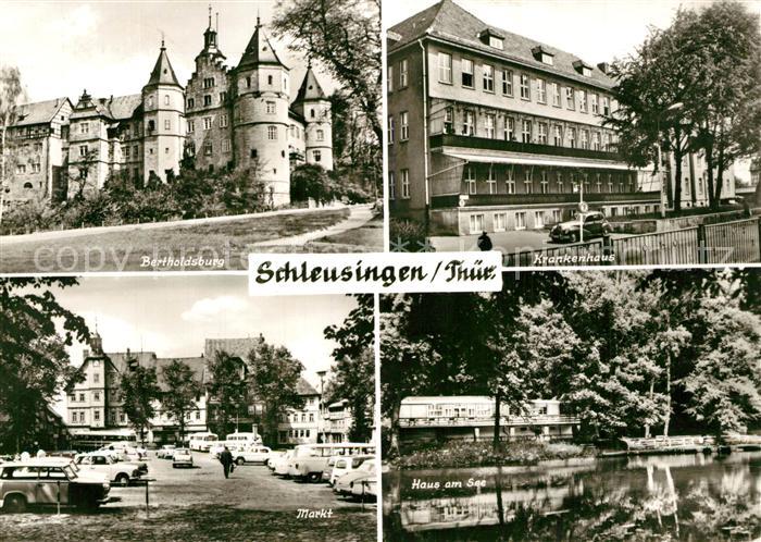 Ak Ansichtskarte Schleusingen Bertholdsburg Krankenhaus Haus Am