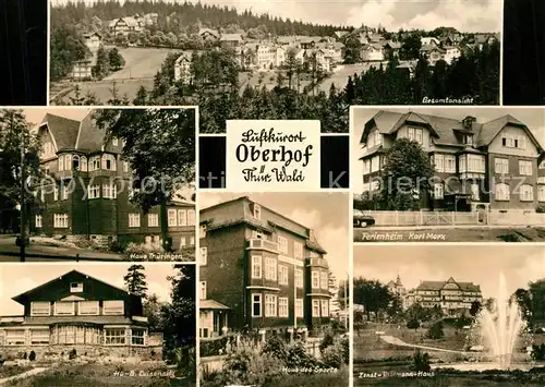 AK / Ansichtskarte Oberhof_Thueringen Gesamtansicht Kurhaus Ferienheim HO Gaststaette Haus des Sports Springbrunnen Oberhof Thueringen