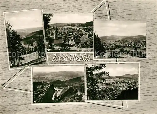 AK / Ansichtskarte Zella Mehlis Panorama Blick von Waldgaststaette Veilchenbrunnen Ringweg Kaltenbrunner Steine Schwarzer Kopf Zella Mehlis