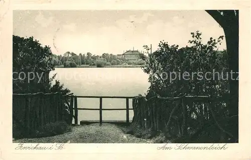 AK / Ansichtskarte Zwickau_Sachsen Partie am Schwanenteich Zwickau Sachsen