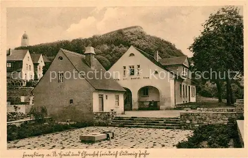 AK / Ansichtskarte Freyburg_Unstrut Haus und Ehrenhof Friedrich Ludwig Jahn Freyburg_Unstrut