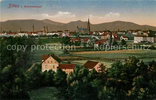 AK / Ansichtskarte Zittau Panorama Blick vom Eckertsberge Zittau