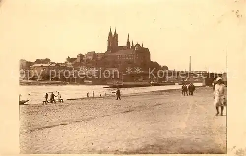 AK / Ansichtskarte Meissen_Elbe_Sachsen Uferpartie an der Elbe Blick zur Albrechtsburg und Dom Meissen_Elbe_Sachsen