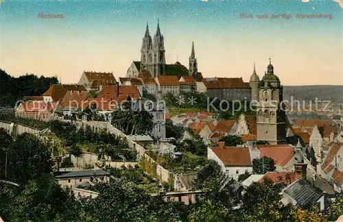 AK / Ansichtskarte Meissen_Elbe_Sachsen Stadtpanorama mit Albrechtsburg und Dom Meissen_Elbe_Sachsen
