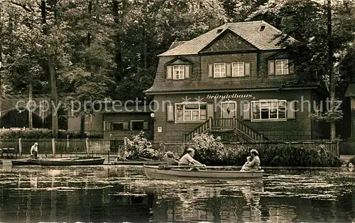 AK / Ansichtskarte Glauchau Gaststaette Gruendelhaus am Gruendelteich Glauchau