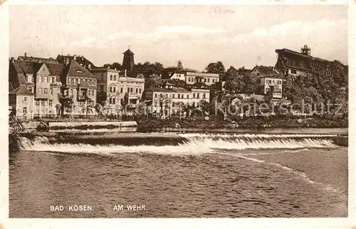AK / Ansichtskarte Bad_Koesen Saale Wehr Blick zum Gradierwerk Bad_Koesen
