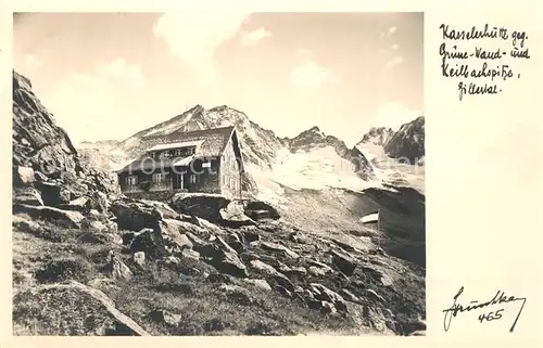 AK / Ansichtskarte Mayrhofen_Zillertal Kasselerhuette gegen Gruene Wand und Keilbachspitze Mayrhofen_Zillertal