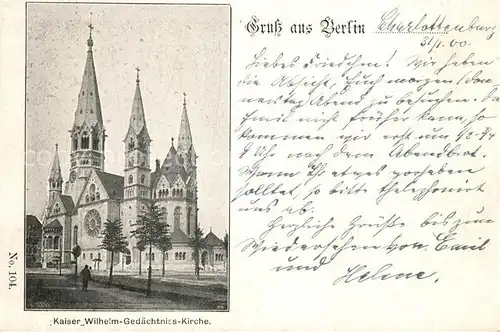AK / Ansichtskarte Berlin Kaiser Wilhelm Ged?chtnis Kirche Berlin
