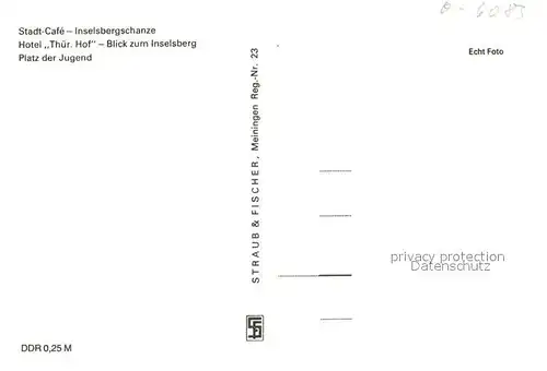 AK / Ansichtskarte Brotterode Stadt Caf? Inselsbergschanez Hotel Th?ringer Hof Inselsberg Platz der Jugend Brotterode