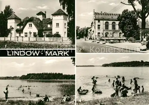 AK / Ansichtskarte Lindow_Mark Kinderkurheim Heinz Kapelle Stra?e des Friedens Badestelle am Wutzsee Camping Lindow Mark