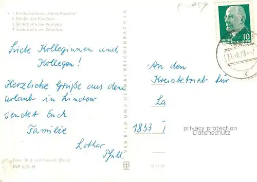 AK / Ansichtskarte Lindow_Mark Kinderkurheim Heinz Kapelle Stra?e des Friedens Badestelle am Wutzsee Camping Lindow Mark