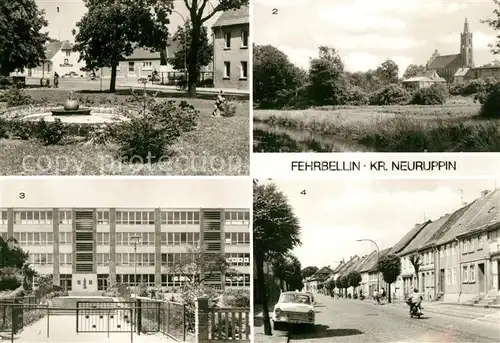 AK / Ansichtskarte Fehrbellin Ernst Th?lmann Platz Am Rhin Otto Nagel Oberschule Ernst Th?lmann Strasse Fehrbellin