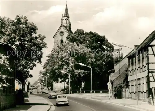 AK / Ansichtskarte Alt_Ruppin_Brandenburg Friedrich Engels Strasse Kirche Alt_Ruppin_Brandenburg