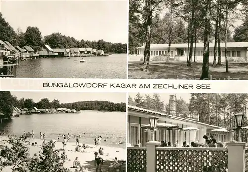 AK / Ansichtskarte Kagar Bungalowdorf am Zechliner See Badestelle Kagar