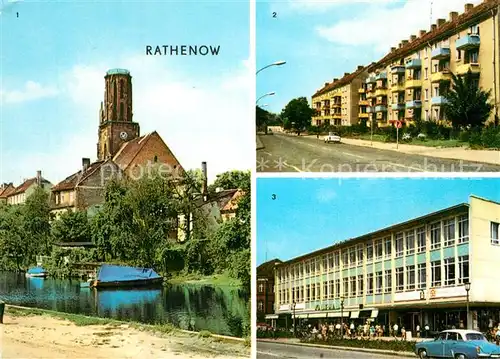 AK / Ansichtskarte Rathenow Havel am Schleusenweg Leninallee Kaufhaus Magnet Rathenow