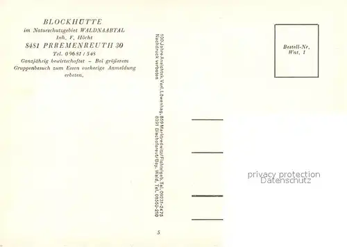 AK / Ansichtskarte Waldnaabtal Blockh?tte Prremenreuth Waldnaabtal