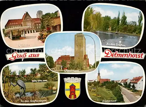AK / Ansichtskarte Delmenhorst Rathaus Graften D?sternort Wasserturm  Delmenhorst