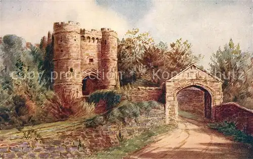 AK / Ansichtskarte Carisbrooke_Isle_of_Wight Castle Painting Kuenstlerkarte Carisbrooke_Isle_of_Wight