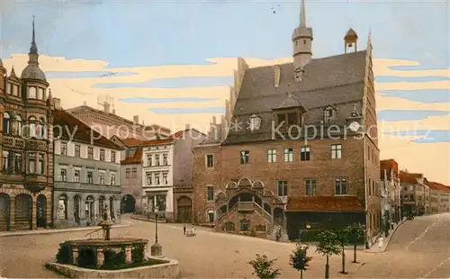 AK / Ansichtskarte Ranis Marktplatz Rathaus Brunnen Ranis