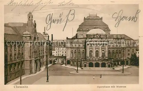 AK / Ansichtskarte Chemnitz Opernhaus mit Museum Chemnitz