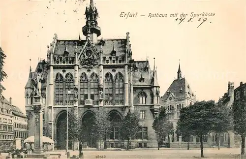 AK / Ansichtskarte Erfurt Rathaus mit Sparkasse Erfurt